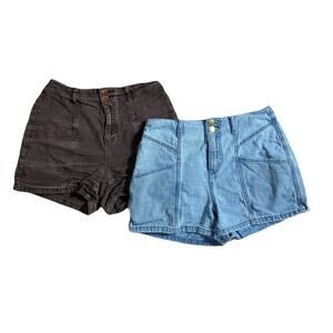 Universal Threads Womens Lot of 2 Shorts Size 6 or 28 High Rise Midi Denim Brown